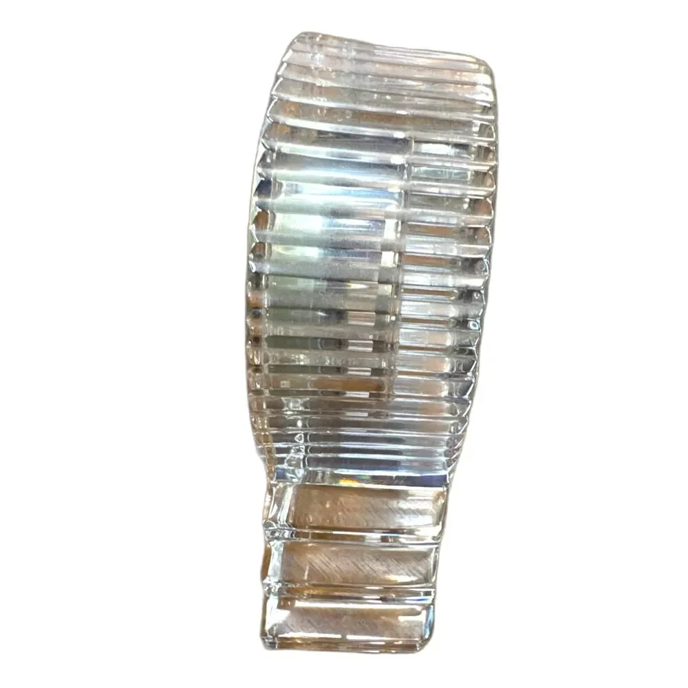 Waterford-Crystal Mantel Clock (battery) Cut Crystal Gold and Silver